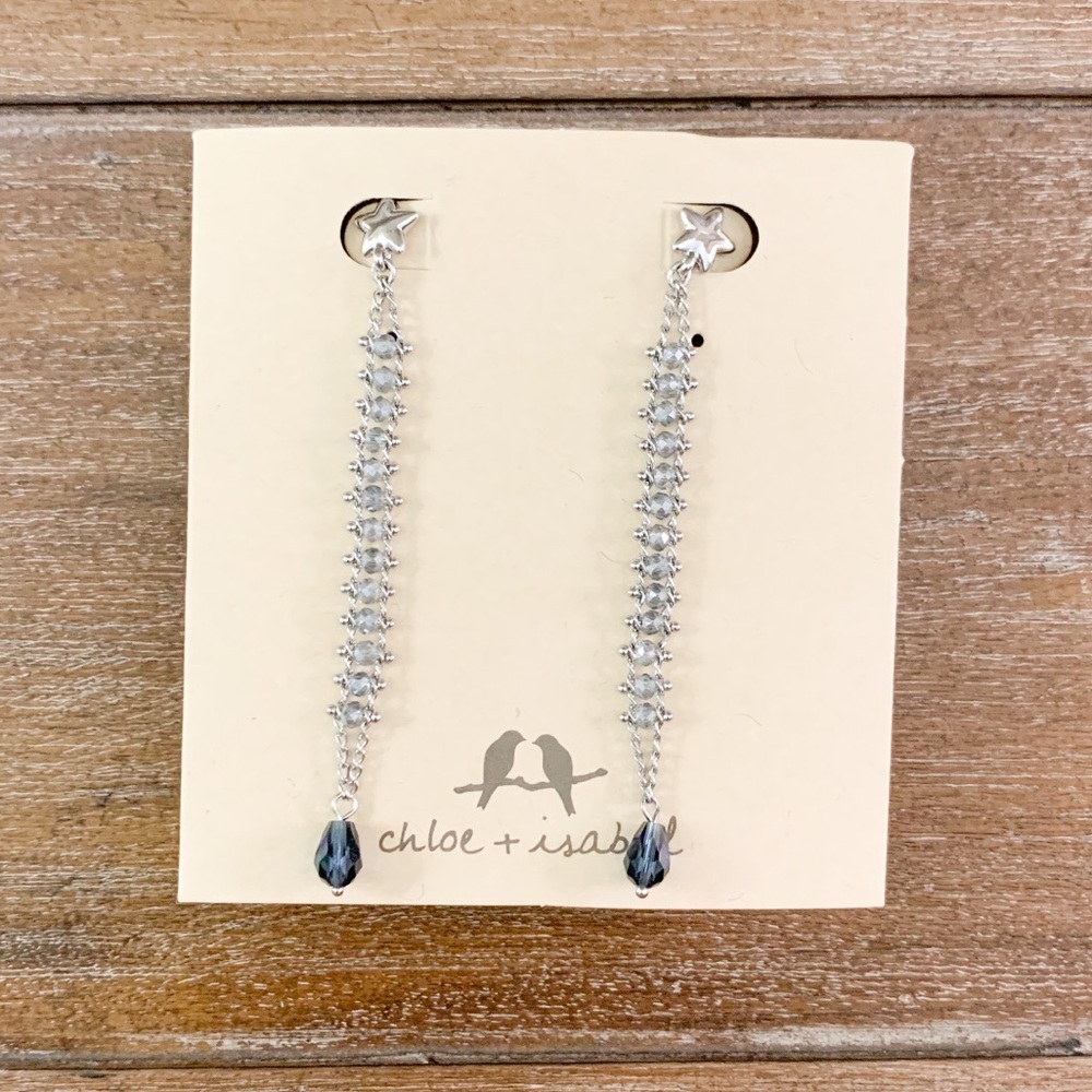 Chloe and Isabel Silver Star Chain Earrings